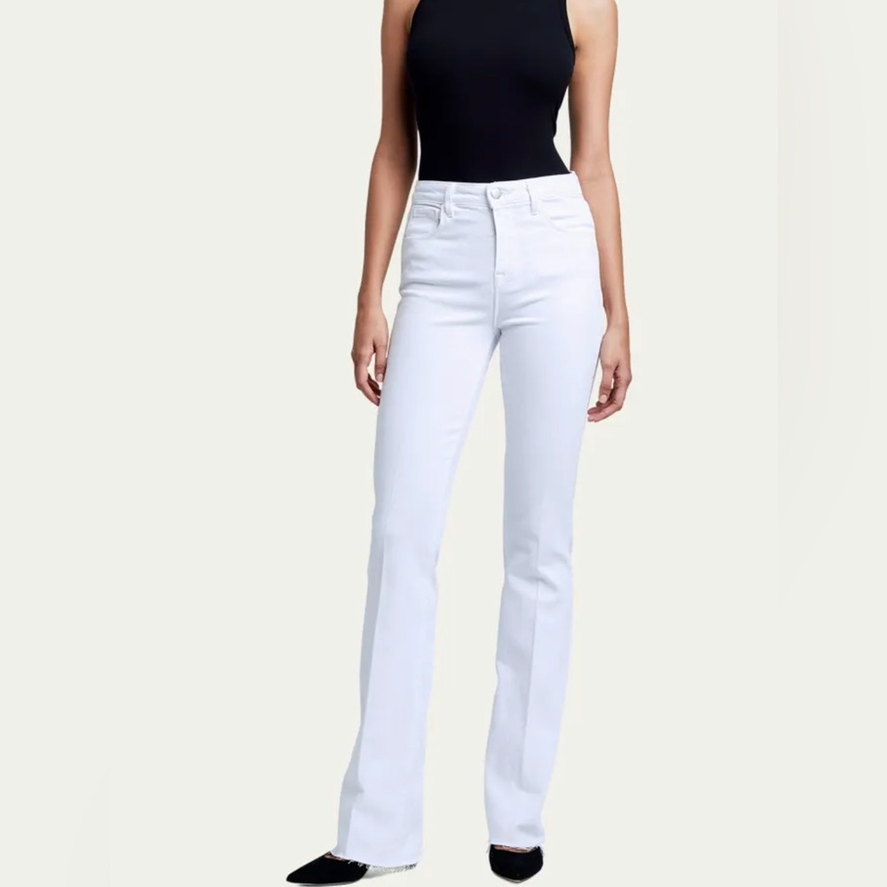 L'AGENCE White High-Rise Straight Jeans - Picture 2 of 2